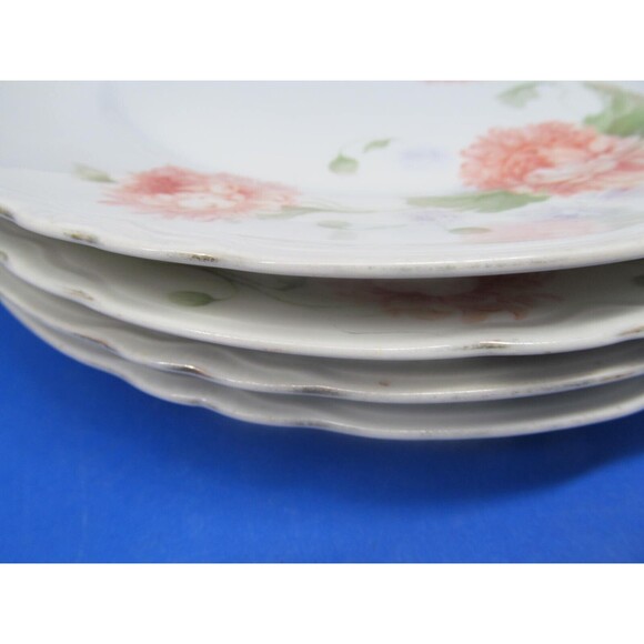 JHR Facon Limoges France Set Of Four 9 3/4" Floral Plates Hand Painted Germany - Picture 7 of 9